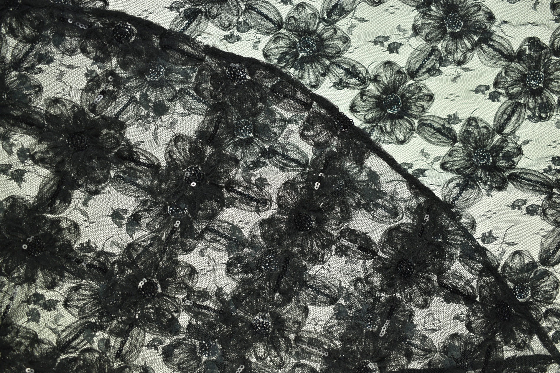 Beaded floral lace — a rescued Cherish fabric